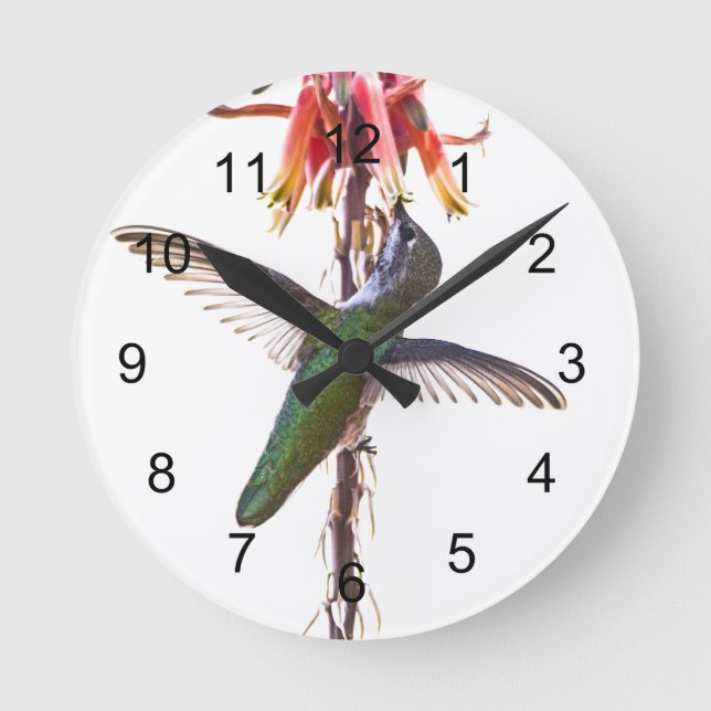 Hummingbird Wings Round Clock (Front)
