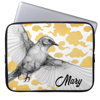 HUMMINGBIRD WITH CLOUDS DIY NAME LAPTOP SLEEVE