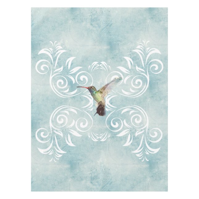 Hummingbird with Flourish Background Tablecloth (Front)