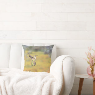 Hummingbird With Flowers Throw Pillow