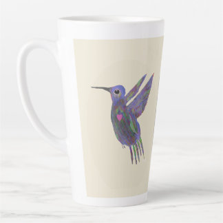 Hummingbird with Heart Latte Mug