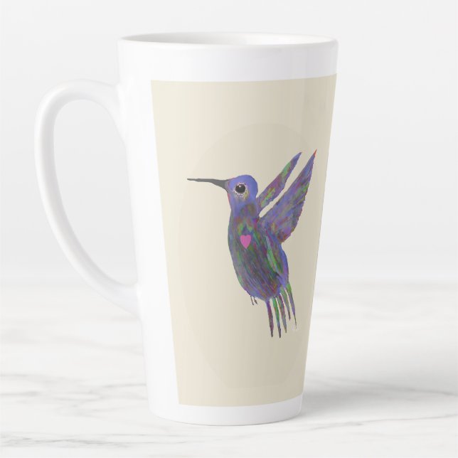 Hummingbird with Heart Latte Mug (Left)