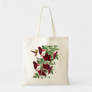 Hummingbird with Mandevillea Flowers Tote Bag