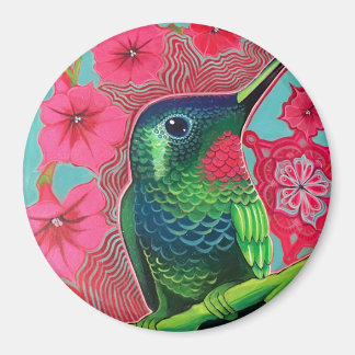 Hummingbird with Petunias Magnet