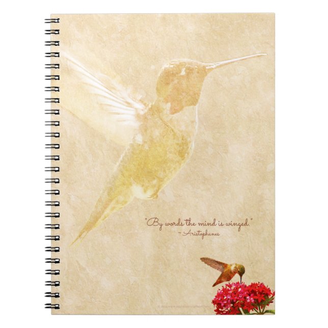 Hummingbird with quote - Spiral Notebook (Front)