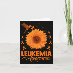 Hummingbird With Sunflower Leukaemia Awareness Mon Card