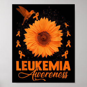 Hummingbird With Sunflower Leukaemia Awareness Mon Poster