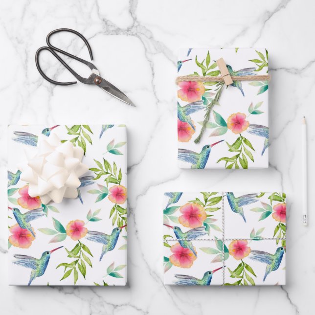 Hummingbird Wrapping Paper Sheet (Front)