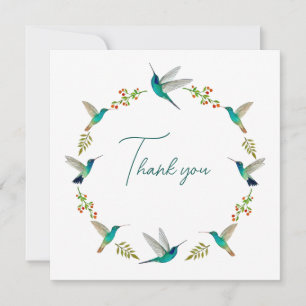 Hummingbird Wreath Thank you Card