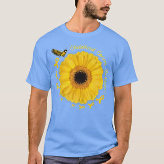 Hummingbird Yellow Sunflower Childhood Cancer Awar T-Shirt