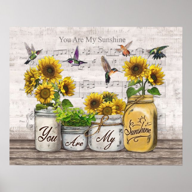 Hummingbird You Are My Sunshine Housewarming Gifts Poster (Front)