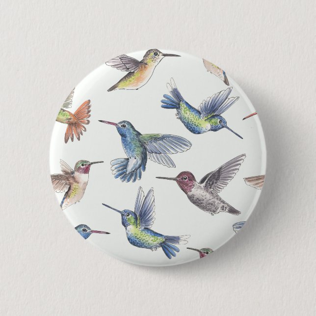 Hummingbirds 6 Cm Round Badge (Front)