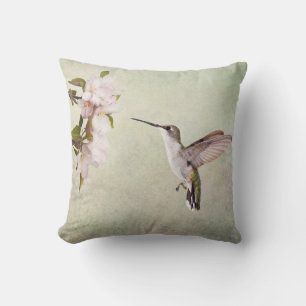 Hummingbirds and Apple Blossoms Cushion