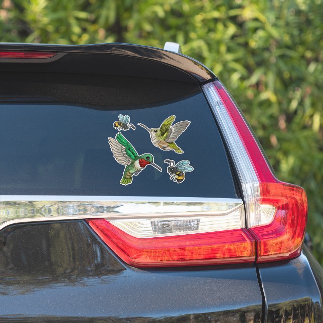 Hummingbirds and Bees (Car Side)