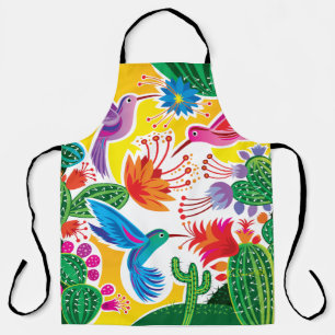 Hummingbirds and Blooming Cacti Apron