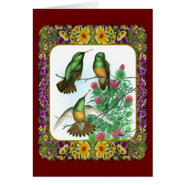 Hummingbirds and Flowers #1 (Front)
