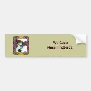 Hummingbirds and Flowers #3 Bumper Sticker