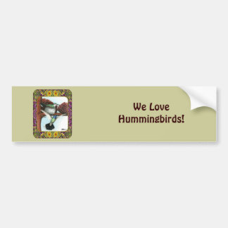Hummingbirds and Flowers #3 Bumper Sticker