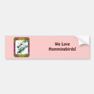 Hummingbirds and Flowers #4 Bumper Sticker