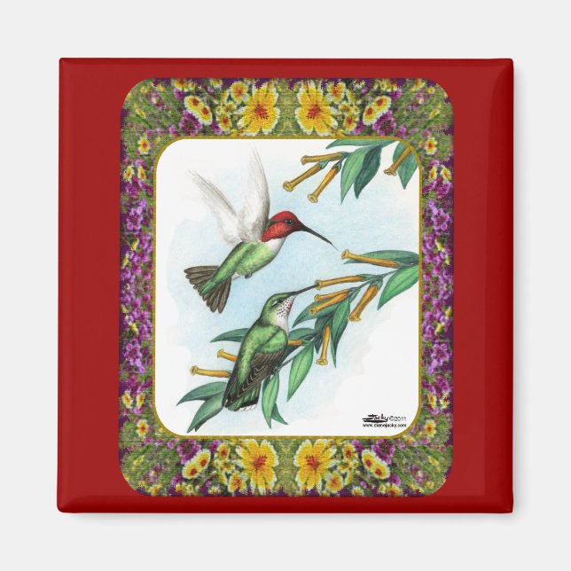 Hummingbirds and Flowers #4 Magnet (Front)