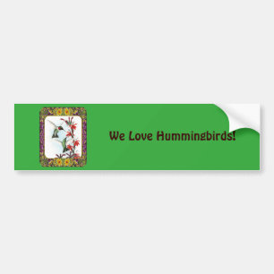 Hummingbirds and Flowers #5 Bumper Sticker