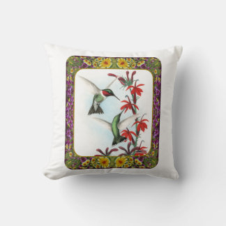 Hummingbirds and Flowers #5 Cushion