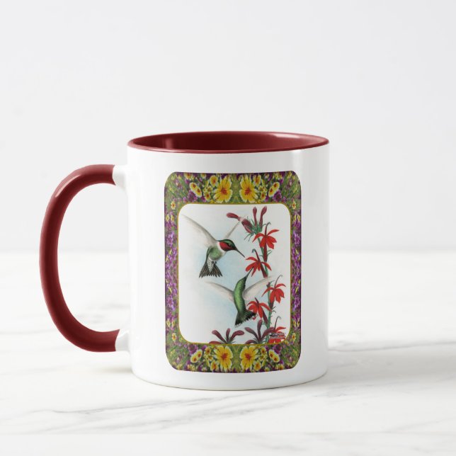 Hummingbirds and Flowers #5 Mug (Left)