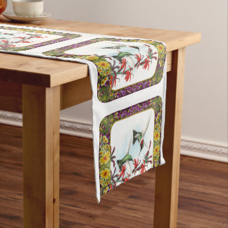 Hummingbirds and Flowers #5 Short Table Runner