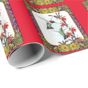 Hummingbirds and Flowers #5 Wrapping Paper