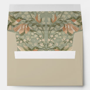 Hummingbirds and Flowers Art Nouveau Envelope
