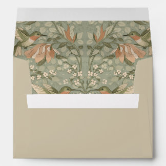 Hummingbirds and Flowers Art Nouveau Envelope