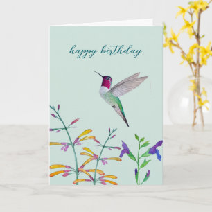 Hummingbirds and Flowers Card