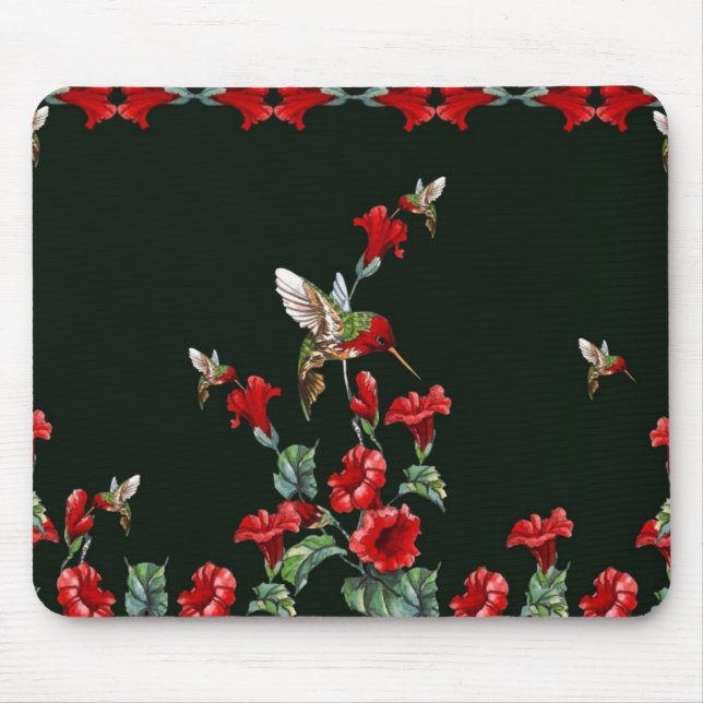 Hummingbirds and Roses Mouse Pad (Front)