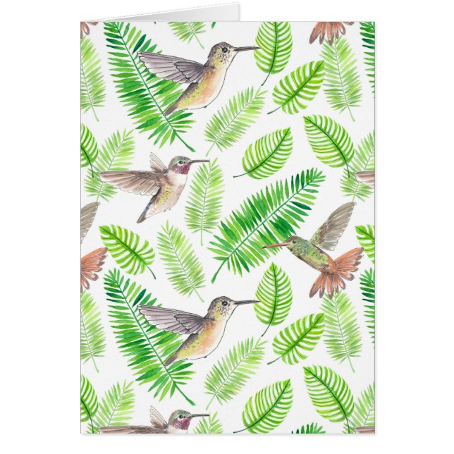 Hummingbirds and tropical leaves (Front)