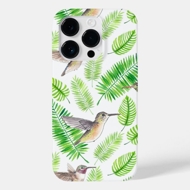 Hummingbirds and tropical leaves Case-Mate iPhone case (Back)