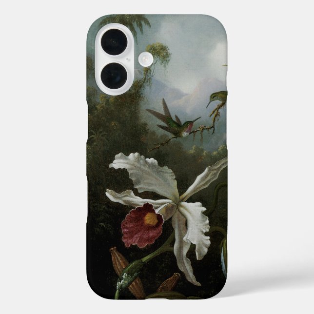 Hummingbirds and White Orchid by Martin J. Heade Case-Mate iPhone Case (Back)