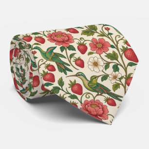 Hummingbirds Art Nouveau Faux Silk Tie