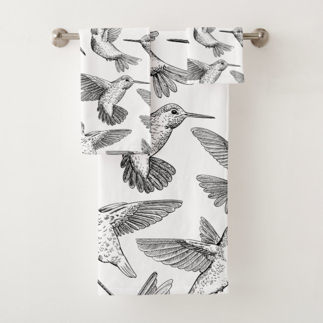 Hummingbirds Bath Towel Set (Insitu)