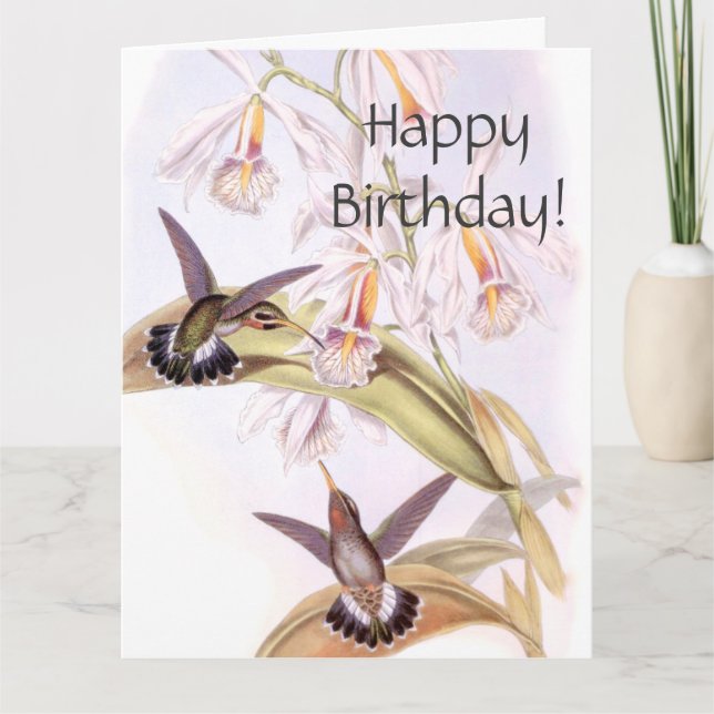 Hummingbirds Birthday Big Greeting Card (Front)