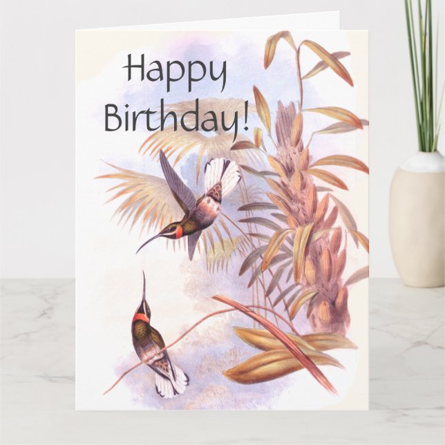 Hummingbirds Birthday Big Greeting Card (Front)