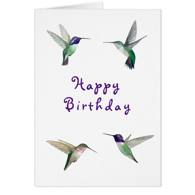 Hummingbirds Birthday Card (Front)
