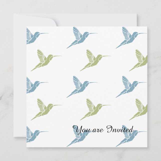 Hummingbirds Birthday Invitation (Front)