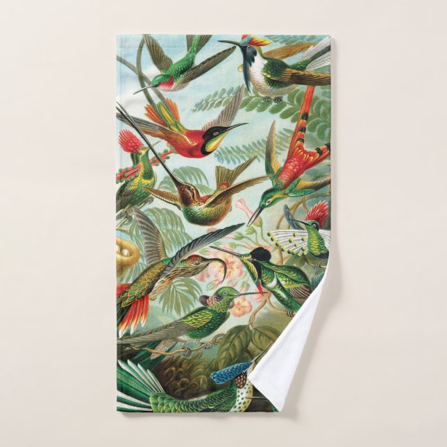 Hummingbirds by Ernst Haeckel Hand Towel (Hand Towel)