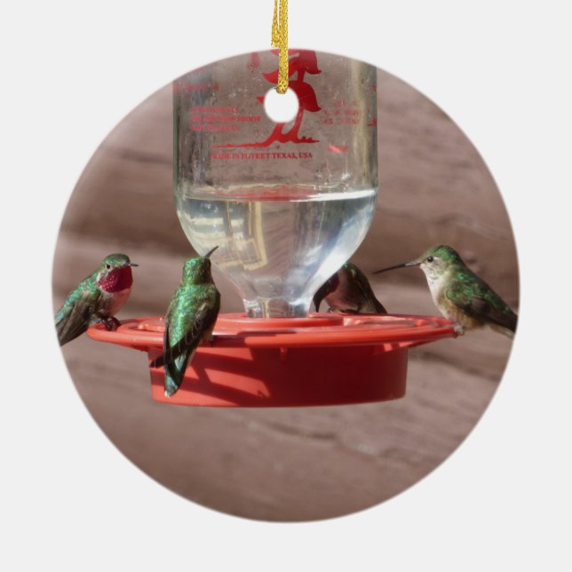 Hummingbirds Circle Ornament (Back)