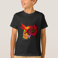 Hummingbirds Feeding From Flowers Graphic Art