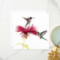 Hummingbirds Floral Watercolor