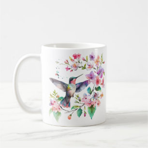 Hummingbirds Floral Wreath Coffee Mug