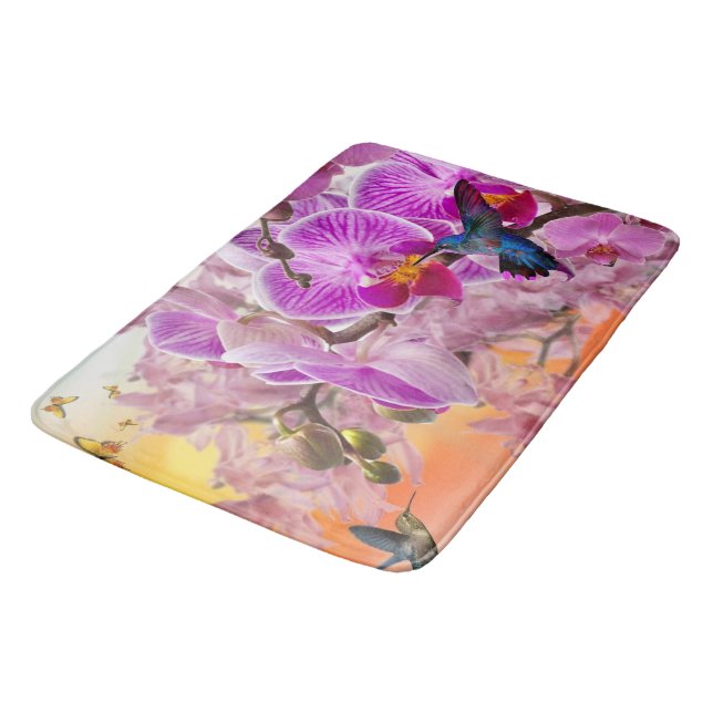 Hummingbirds & Flowers Entryway, Home Rug or Mat (Angled)