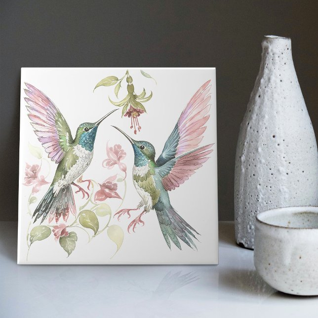 Hummingbirds & Fresenia Arts and Crafts Tile (Creator Uploaded)