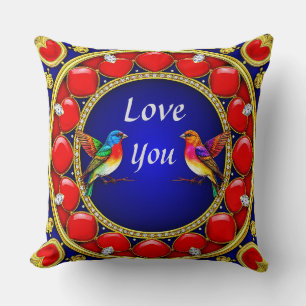💖 Hummingbirds Heart Garden Art Gift For Couples Cushion